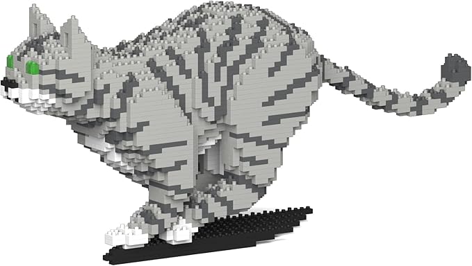 JEKCA Cat 18S-M03 | Tabby Cat Plastic Building Blocks | Age 14+