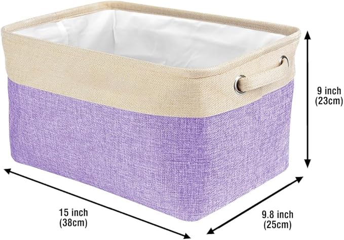 Personalized Dog Cat Toy Storage Basket with Pet's Name Sturdy Foldable Collapsible Storage Bin with Handles for Organizing Pet Stuff, Toys, Clothes, 15" x 9.8" x 9"