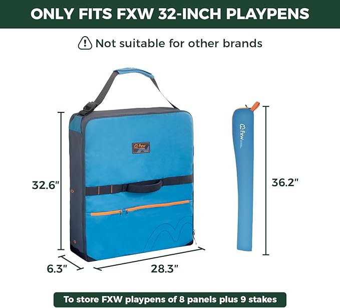FXW Specialized Dog Playpen Storage Bag (Not Suitable for Other Brands), Designed for RV Trips, Fits 32" H 8 Panels and 9 Stakes│Patented