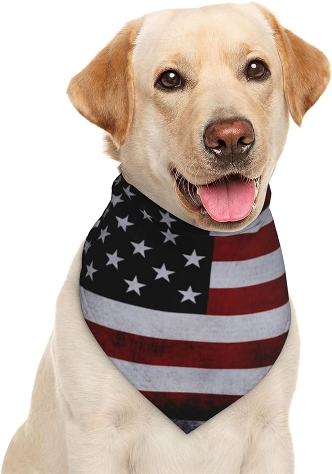 American Flag Dog Bandana Scarf Triangle Bibs Pet Accessories Cat Kerchief