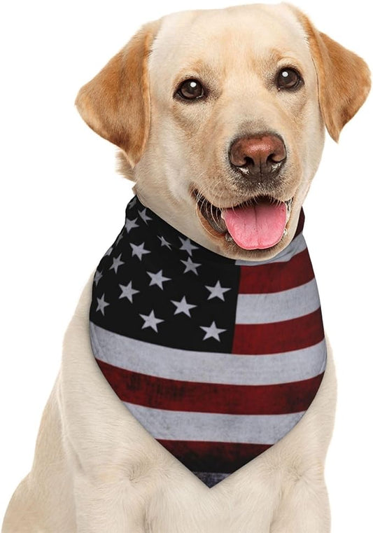 American Flag Dog Bandana Scarf Triangle Bibs Pet Accessories Cat Kerchief