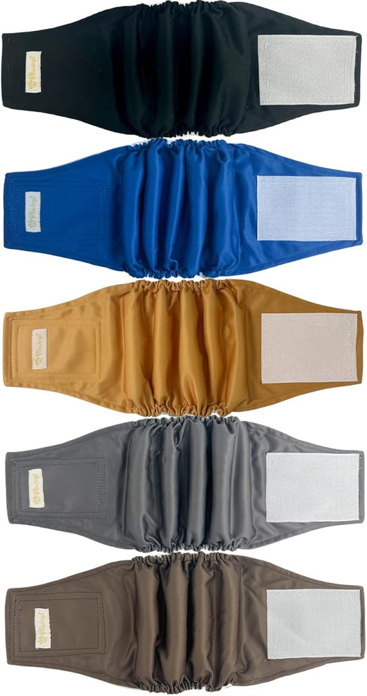 Male Dog Diapers Reusable High Absorbing Belly Bands for Male Dogs Washable Boy Dog Diaper 5 Pack (XXL, 21” - 27” Waist)