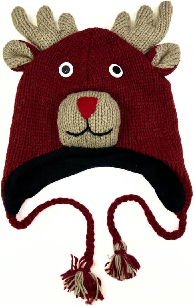 Humble Hilo Hand-Knitted Wool Animal Beanie - Easy Halloween Costume Hat for Anyone, Cute Winter Beanie Hats