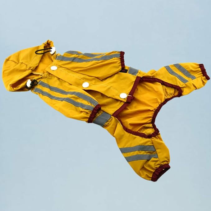 PVC Dog Raincoat Single- Layer Puppy Rain Coat Waterproof Breathable Pet Cat Small Dog Rainwear (Yellow,) Cute Dog Apparel Accessories