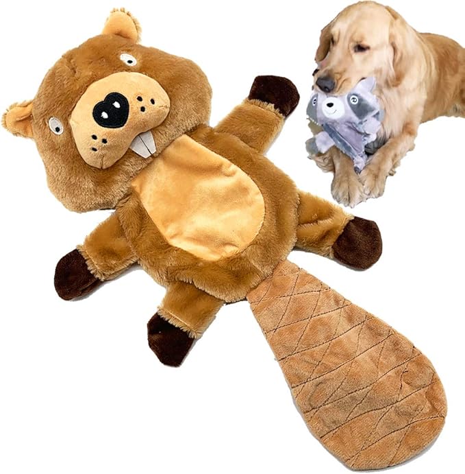 Jalousie Extra-Large Dog Squeaky Toy Interactive Rope Plush Toy for Small Medium Large Breeds Durable Dog Chew Toy (Otter)