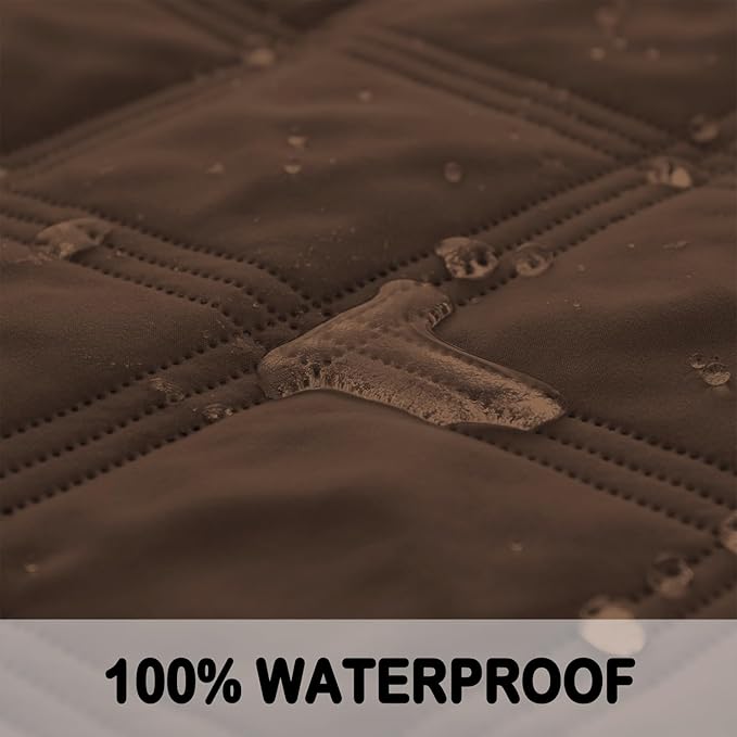 fuguitex Waterproof Dog Blanket Reversible for Small Dogs Resistant Leakproof Washable Couch Cushion Bed Protector Cover for Indoor Furniture Pet Friendly（52"*82",Brown+Chocolate
