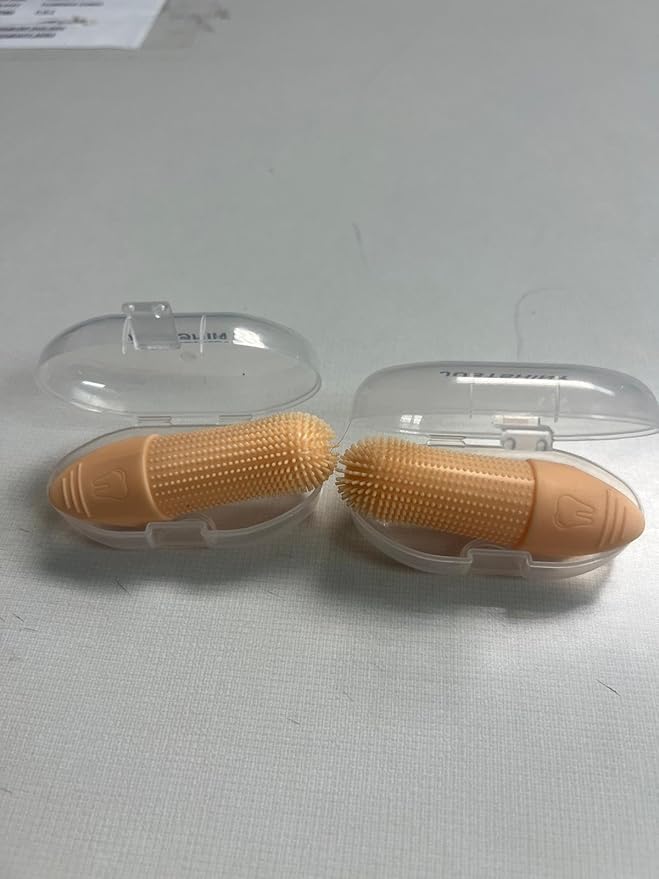 Pet Grooming Set – 1 Brush + 2 Toothbrushes (Soft & Finger) for Dogs & Cats(Pink)