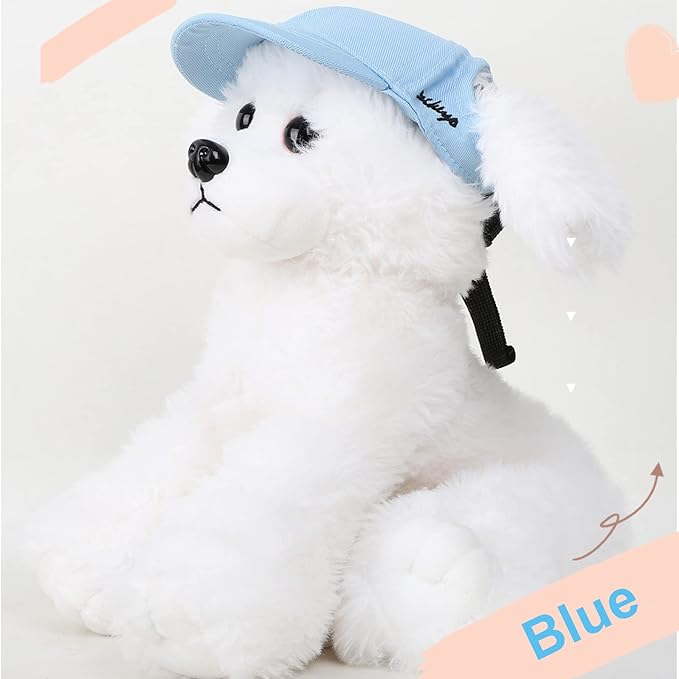 Dogs Baseball Cap Hat Pet Wide Brim Cap Visor Hat Dog Visor Cap Sun Protection Hats Dog Outdoor Breathable Sun Protection Cap with Ear Holes and Adjustable Chin Strap for Dog Doggy Visor Cap Hat Blue