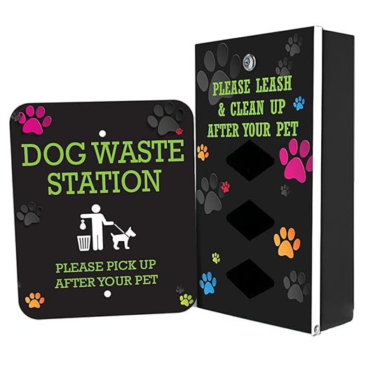 ZERO WASTE USA - Rust Proof Aluminum Dog Waste Station for Roll Bags (Most Popular Bags) - Free 400 Waste Bags & 25 can Liners - Over 500k Sold in USA (Colorful Paws | Matte Black)
