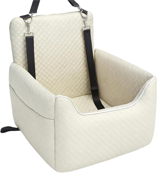 ALL GOOD PET SUPPLIES Dog Car Seat for Small/Medium Dogs, Dog Booster car seat, Memory Foam Elevated Cushion, Fully Detachable and Washable,2 Clip-On Safety Leashes, Anti-Slip