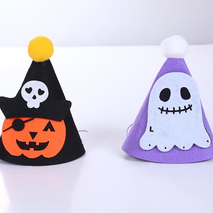 10 Pcs Halloween Dogs Hats Cute Ghost Cats Party Pet Pumpkin Set Puppies Kittens Grooming Accessories Halloween Costumes.