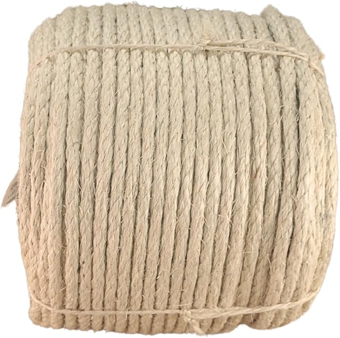 Premium Brazilian Sisal Rope, Natural Fiber 100% Sisal, Ultra Durable, Chemical-Free, Ideal for DIY, Cats, Scratching Post Replacement, Home Decor, Garden, Crafting (1/2” 600 ft / 12mm 180m)