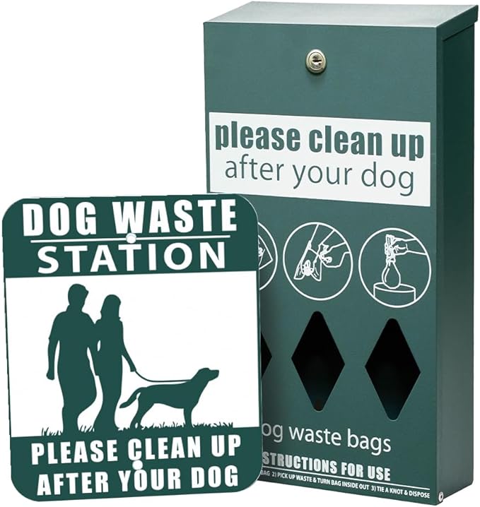 ZERO WASTE USA - Rust Proof Aluminum Dog Waste Station - Free 400 Waste Roll Bags & 25 can Liners - 10-Year Warranty - Over 500k Sold in USA (Green)