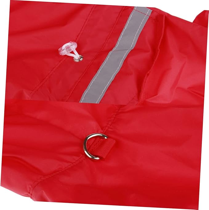 Balacoo Reflective Dog Raincoat Small Puppy Jacket with Hood for Pet Cat Dog Rain Size 2XL Red
