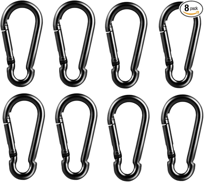 8 Pcs Carabiner Clip Spring Snap Hook - M6 2.36 Inch Heavy Duty Snap Hooks Quick Link for Hiking Camping Fishing Swing Hammock, 270lbs Capacity