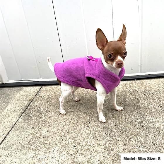 JACKO & CO - Fleece Vest Dog Sweater with Leash Ring - Soft, Warm & Lightweight Pullover Coat for Small & Medium Dogs, Puppies & Cats - Cozy Fall/Winter/Spring Pet Jacket (Purple, X-Large 17-25lbs)