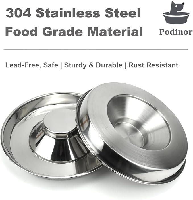 Stainless Steel Puppy Dog Bowls, Pets Puppies Feeding Food and Water Weaning Bowls Dishes Feeder, 11.8 Inch
