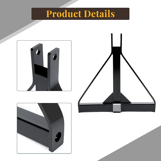 7BLACKSMITH 3 Point 2" Receiver Trailer Hitch Category 1 Tractor Tow Drawbar Adapter for BX Kubota, John Deere, LM25H WLM Tractor, NorTrac, Kioti, Yanmar, Cat