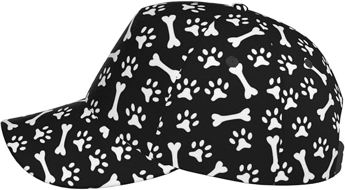 Dog Paw Print Baseball Cap Workout Hats with Adjustable Strap for Men & Women Dad Hat Snapback Hat