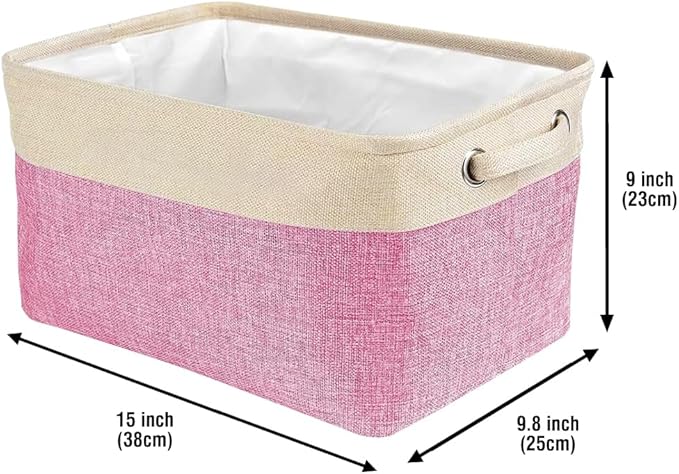Custom Dog Stuff Bin Storage Basket Collapsible Fabric Dog Toy Box and Storage Bin with Handles Organizer for Pet Food, Toys, Clothes, 15" x 9.8" x 9"