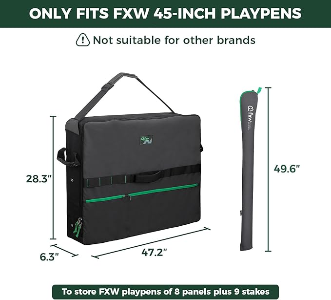 FXW Specialized Dog Playpen Storage Bag (Not Suitable for Other Brands), Designed for RV Trips, Fits 45" H 8 Panels and 9 Stakes, 1 Pack│Patented