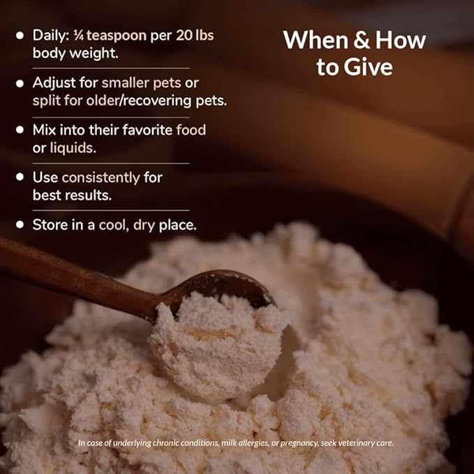 Wellness Extract Bovine Colostrum Powder for Pets – 100% Grass-Fed Cows– Natural Immune & Gut Health Support – Skin & Coat Supplement for Dogs & Cats – 150g