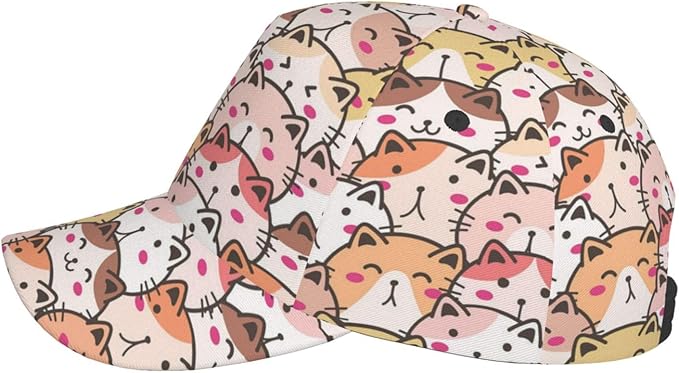 Cute Funny Cat Baseball Cap for Women Men Adjustable Animal Cat Snapback Baseball Hats