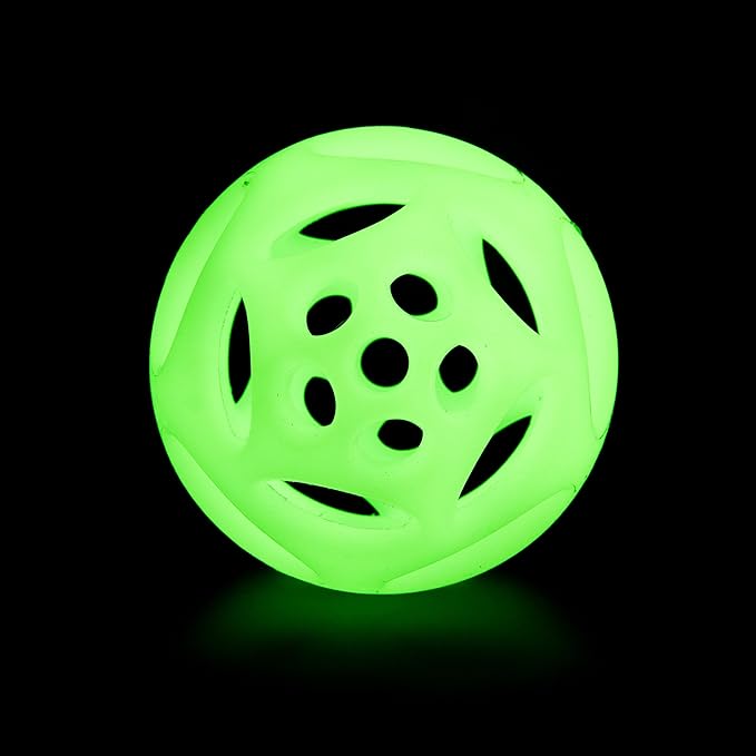 Chew King by Mammoth Glowing Fetch Ball, Dog Ball Toys, Medium 2-Pack Lattice