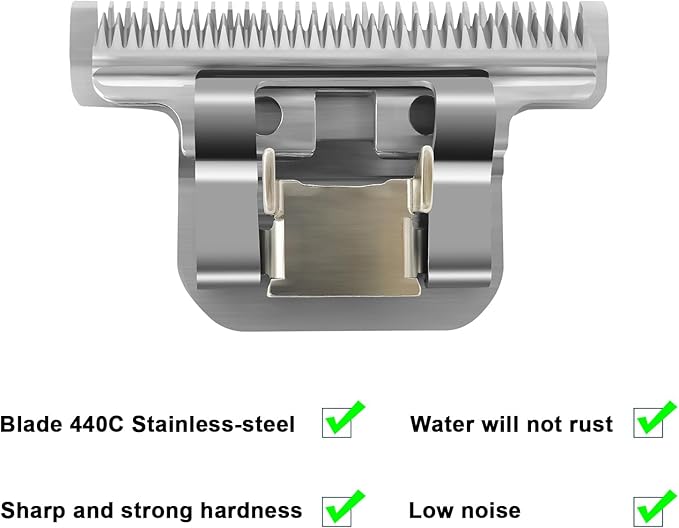 2 Pack T84# Detachable Pet Dog Grooming Stainless Steel Blades,Compatible with Andis/Oster A5/Wahl KM10 Series Dog Clippers,Cut Length 3/32"(2.4mm)