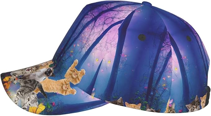 Cute Cat Cap Cat Baseball Cap Cat Sun Hat Adjustable Cap Cute Hat Trucker Hat Cap for Women Men