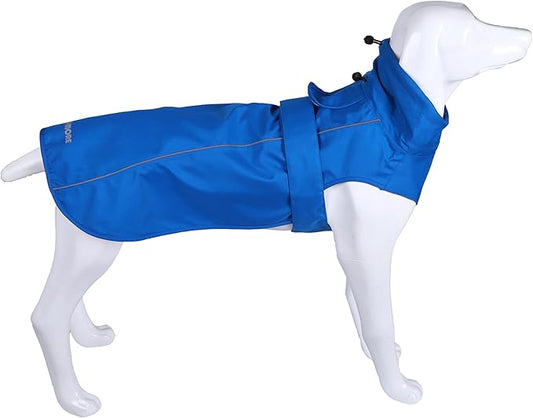 Adjustable Waterproof Dog Raincoat for Dogs,Lightweight Pet Rain Jacket Puppy Clothes with Reflective Strip for Small Medium Large Dogs (Blue, Medium)