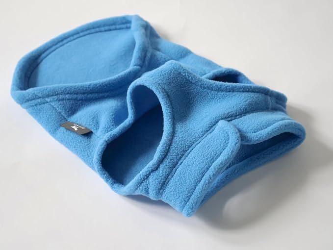 JACKO & CO - Fleece Vest Dog Sweater with Leash Ring - Soft, Warm & Lightweight Pullover Coat for Small & Medium Dogs, Puppies & Cats - Cozy Fall/Winter/Spring Pet Jacket (Blue, X-Large 17-25lbs)