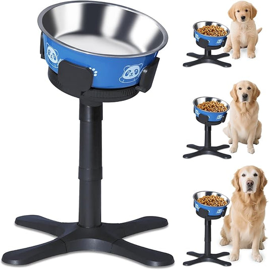 Elevated Dog Bowls 3 Height Adjustable Raised Bowl Stand with 42oz Stainless Steel Dog Food Bowls Tiltable Dogs Feeder Adjusts to 5.5",9.45",13.2" Non-Slip for Small Medium Large Dogs