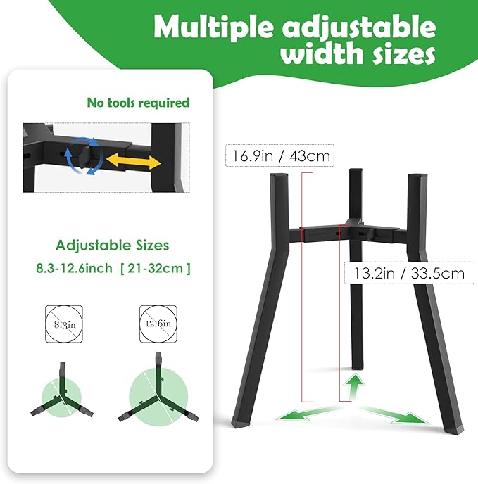 Elevated Dog Bowl Stand for Large Dogs, Adjustable Width 8.2-12.6", 16.9" Tall Single Raised Dog Food Water Stand,Bowl Not Included