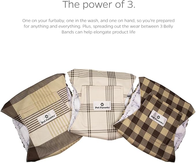 Pet Parents® Washable Belly Bands for Male Dogs (3pack) + Extendrs® of Durable Dog Diapers Male, Premium Male Dog Diapers & Dog Wraps (Large, Oxford)