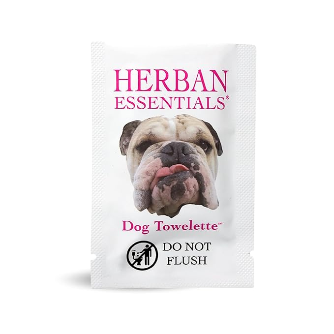 Herban Essentials - Dog Grooming Wipes for Dogs, Essential Oil Pet Wet Wipes for Cleaning, Deodorizing & Allergy Defense, Natural Hand Wipes, Moist Towelettes Individually Wrapped Body Wipes, 20 Count