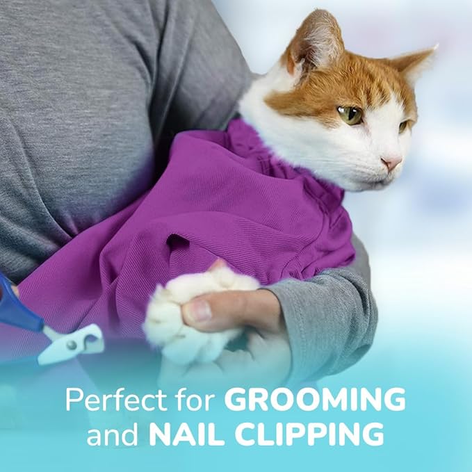 Cat-in-the-Bag Cozy Comfort Carrier - Extra Small Lavender Pet Carrier and Cat Carrier Soft for Grooming, Vet Visits, Medication Administration, Dental Care, and Nail Trimming