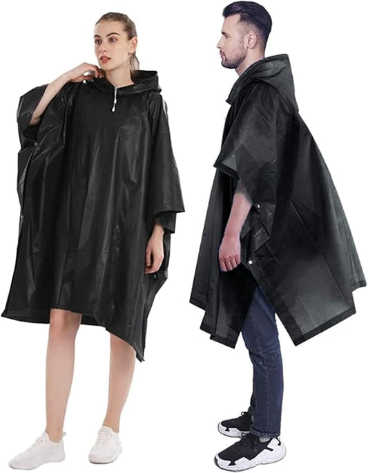 Rain Poncho Raincoats for Adults Reusable - 2-5 Pack EVA Waterproof Rain Coat with Hood, Rain Gear for Women Men