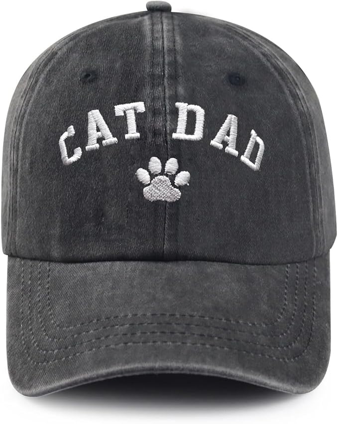 Black Cat Hat,Ragdoll Cat Embroidered Adjustable Cotton Baseball Cap for Men Women,Gifts for Cat Lovers