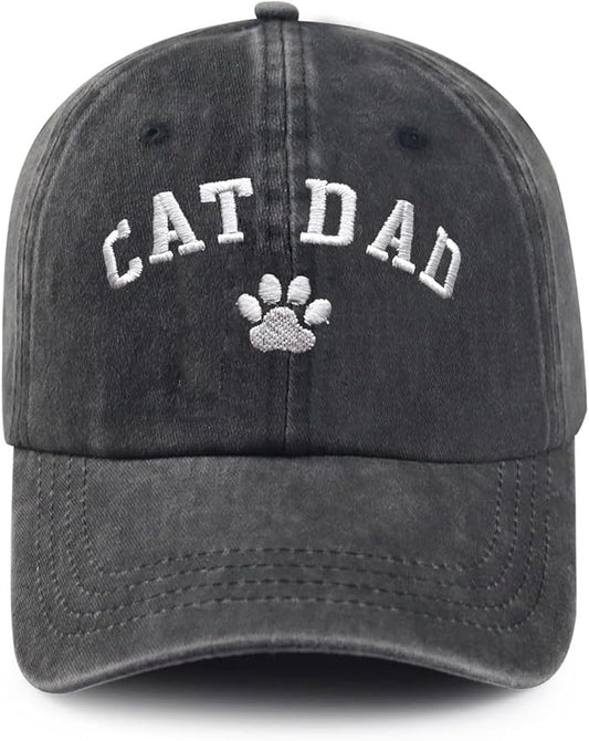 Black Cat Hat,Ragdoll Cat Embroidered Adjustable Cotton Baseball Cap for Men Women,Gifts for Cat Lovers