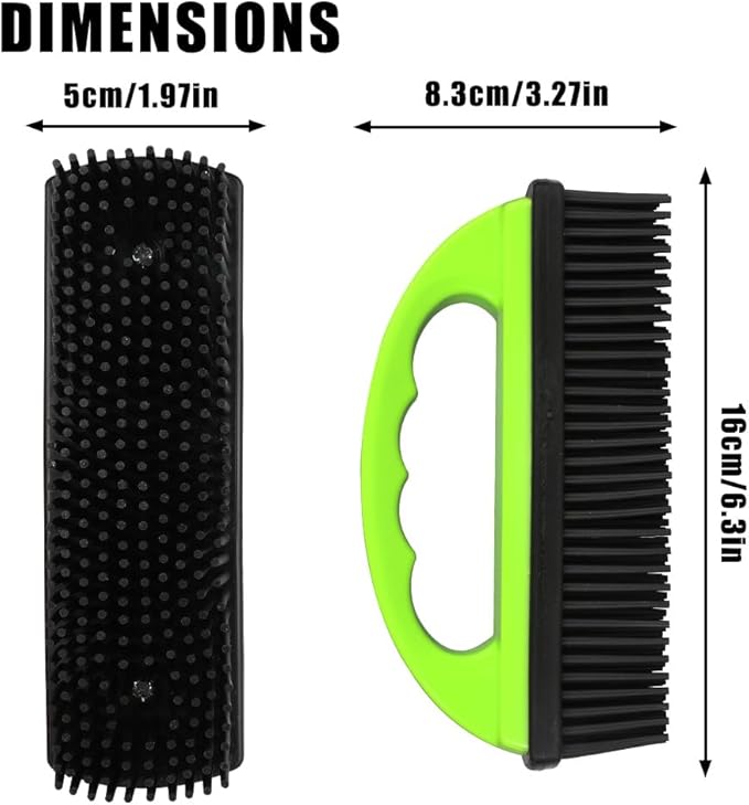 Pet Hair Remover Rubber Brush, Bath Brush for Dogs & Cats, Reusable Lint Roller, Furniture & Car Hair Removal Brush, Effective for Carpets, Couches, and Clothes