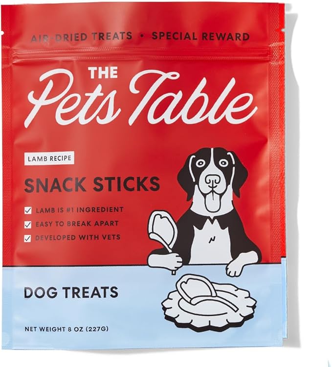 The Pets Table Lamb Limited Ingredient Diet Air-Dried Healthy Dog Treats, 8-Ounce Bag