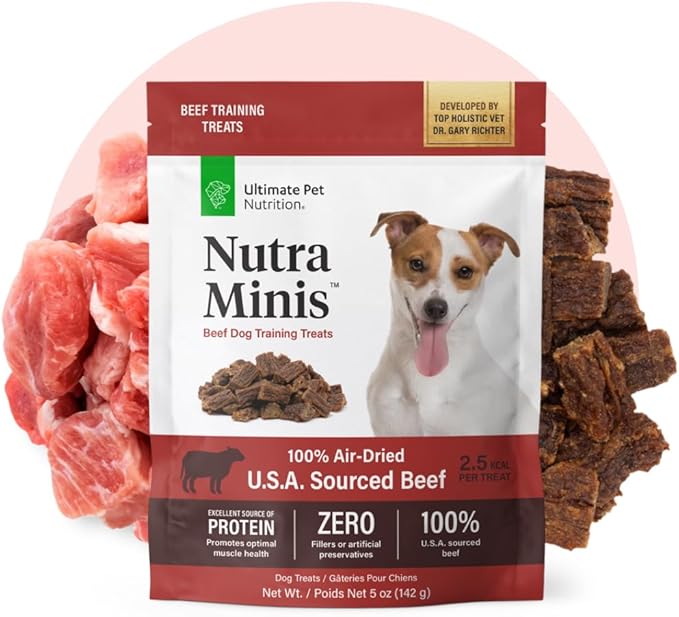 ULTIMATE PET NUTRITION Nutra Minis Dog Air-Dried Training Treats (5 oz) (Beef)