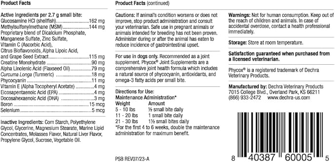 Joint Supplement Small Bites for Dogs, 120 Ct