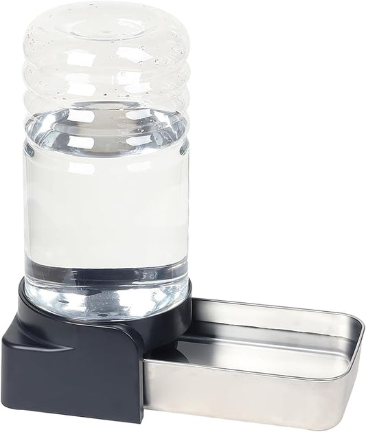 PAKEWAY 1.5 Gallon / 5.7L Automatic Gravity Dog Water Bowl Dispenser, Stainless Steel Large Capacity Pet Waterer with 3 Filters for Medium Dogs and Cats