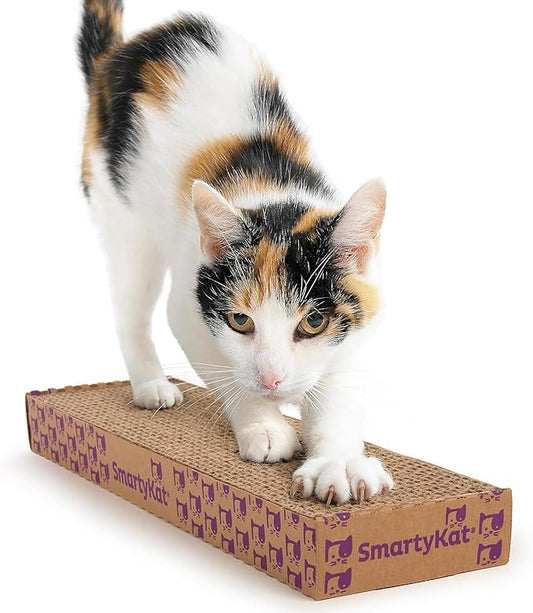 SmartyKat Super Scratcher Corrugated Cat Scratcher, Catnip Infusion Technology - Brown, Single Wide