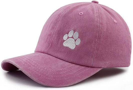 Dog Paw Hat for Men Women, Funny Adjustable Cotton Embroidered Dog Lovers Baseball Cap