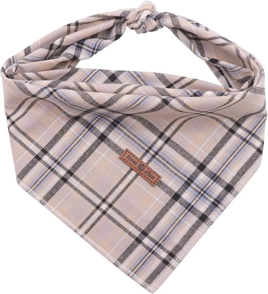 Lionet Paws Dog Bandana Washable Cotton Handkerchief Scarf Triangle Bandana for Small Medium Large Dogs Grey