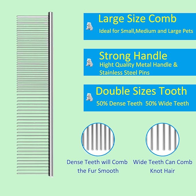 Extra Long Pin Dog Grooming Brush Haired Dogs & Pet Comb Value Kit,Dog Brushes for Goldendoodle, Labradoodle, Poodles - Pet Hair Brush for Medium & Long Haired Dogs-31mm pins