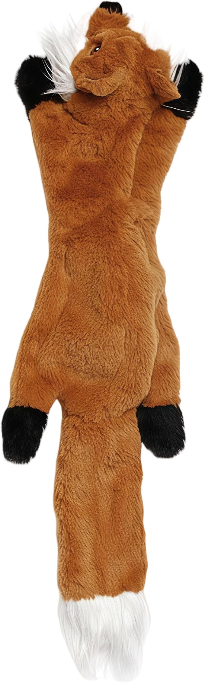 Squeaky Plush No-Stuffing Dog Toys, 4-Pack Animal Set, Fox Tiger Skunk Raccoon, Small & Medium Dogs